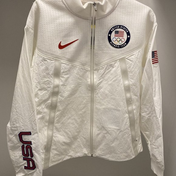 $450 MEN S M L XL Nike Team USA Windrunner Medal Stand Jacket Olympic CK4552-100 - Picture 6 of 11
